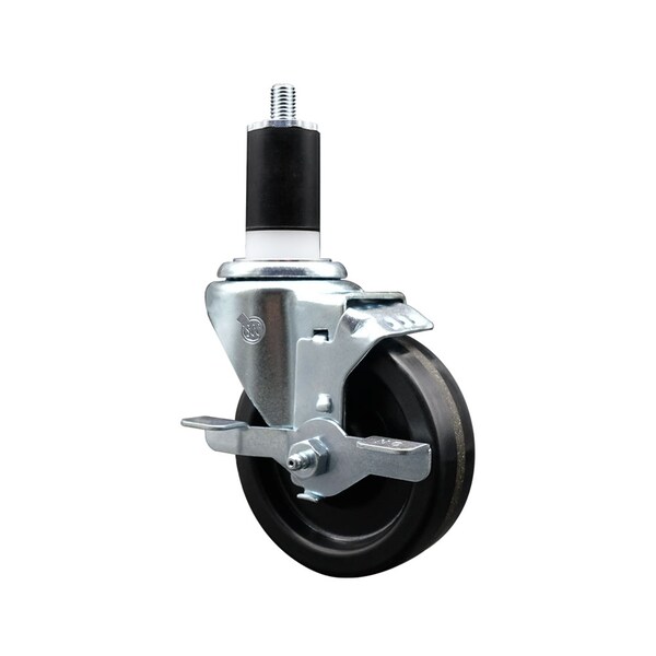 4'' SS Phenolic Swivel 1-1/2'' Expanding Stem Caster with Brake